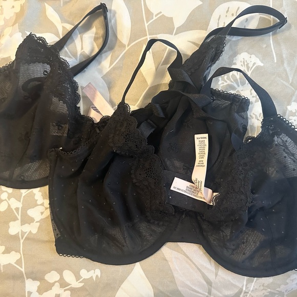 Victoria's Secret Other - Victoria’s Secret Black Lace Bras 34DDD